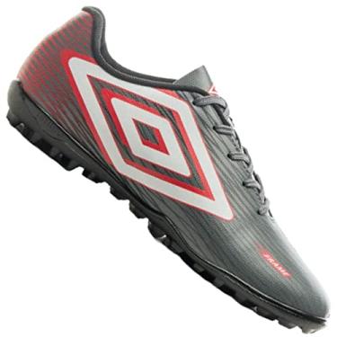 Imagem de Chuteira Society, Frame, Umbro, Masculina, Grafite/Branco/Vermelho, 38