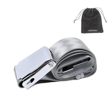 Imagem de Extensor de cinto de segurança de avião ajustável OGIFCHEN de 18-99 cm - Extensor universal de cinto de segurança para aviões - Serve para todas as companhias aéreas dos EUA, exceto Sudoeste (cinza)