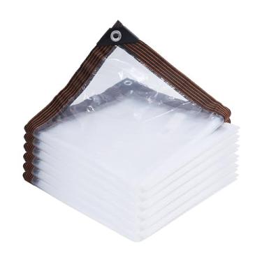 Imagem de Lona de poliéster transparente de 1,8 m x 25,4 m com ilhós para acampamento e estufa de varanda de galinheiro