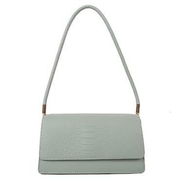 Imagem de Bolsa feminina pequena de couro PU, bolsa de mão de crocodilo clássica clutch bolsa de mão para noite, Verde claro