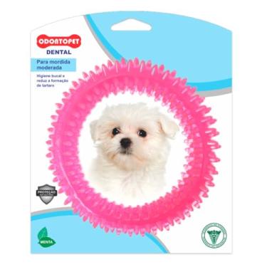Imagem de Odontopet, Brinquedo Mordedor de Cachorro Super Resistente Dental Argola 7KG Odontopet Cor:Rosa Pink