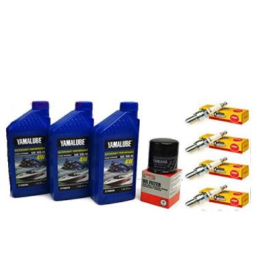 Imagem de Kit de troca de óleo Yamaha 2005-2015 VX110 Deluxe Cruiser Sport VX 110 V1 com conjunto de velas de ignição NGK