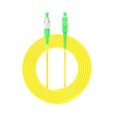 Imagem de Jeirdus 5 metros 5 metros SC/APC para FC/APC cabo de fibra óptica Jumper Optical Patch Cord Simplex Single-Mode 9/125 SC-FC