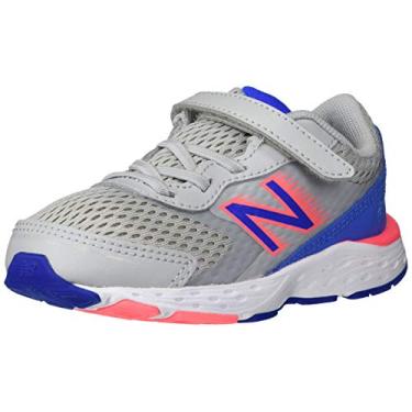 Imagem de Tênis de corrida infantil com fecho alternativo New Balance 680 V6, Light Aluminum, 2 X-Wide Infant