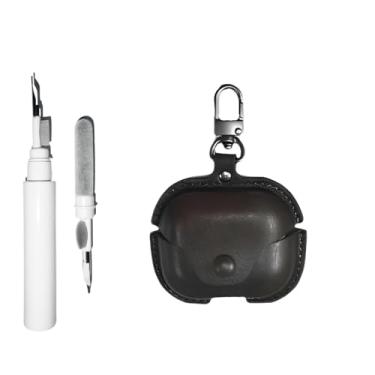 Imagem de [3 em 1] Capa TSVSXS compatível com Samsung Galaxy Buds3 Pro/Galaxy Buds3 (2024) com kit de limpeza e chaveiro, capa protetora de couro PU à prova de choque para Galaxy Buds 3 Pro