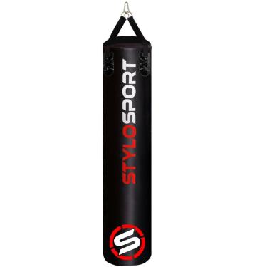 Imagem de STYLO SPORT - SACO DE PANCADA PROFISSIONAL 180 CM - BOXE - SACO DE TREINO - PARA ADULTOS - PRETO COM DETALHES VERMELHO