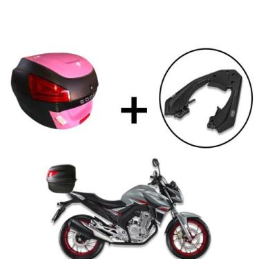 Imagem de Baú Bauleto 29l +  Suporte (fiber Force) Twister 250 16+ - AWA, rosa