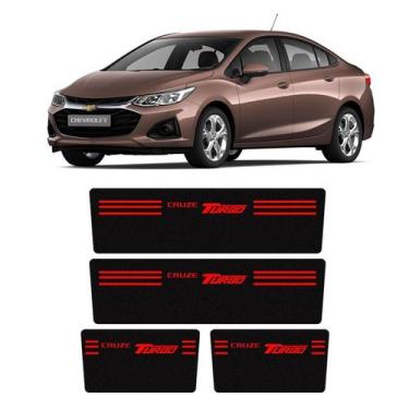Imagem de Kit Soleira da Porta Cruze Turbo Adesivo Protetor Preto - SPORTINOX,  
