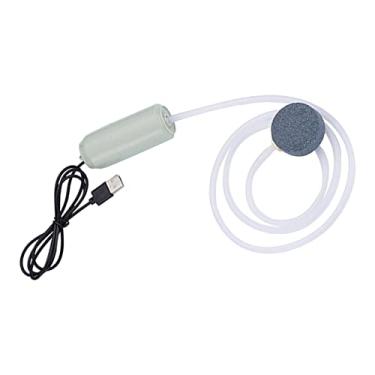 Imagem de Gralara Bomba de Ar para Aquário Oxigenador USB com Fivela de Suspensão Acessórios para Aquário Suprimentos, Grande Volume Branco