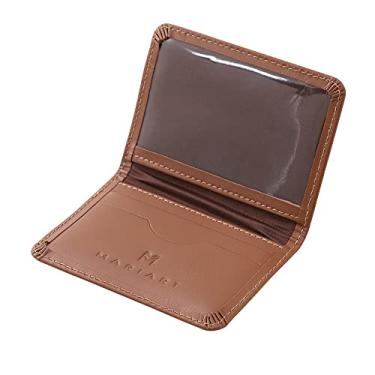 Imagem de Carteira Feminina Couro Legítimo Porta Cartão CNH Notas Dobradas Mariart 154F (Havana)