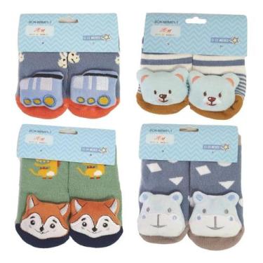 Imagem de 6 Pares De Meias Sapatinho Bebe Infantil Menino E Menina - Hangar Mori