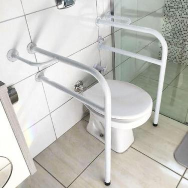 Imagem de Kit 2 Barras De Apoio Para Banheiro Em Aço Para Idosos 77cm - Genus Mó
