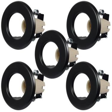 Imagem de Kit 5 Spots Preto de Embutir para 1 lâmpada Foco Fixo - Jota Iluminaçã