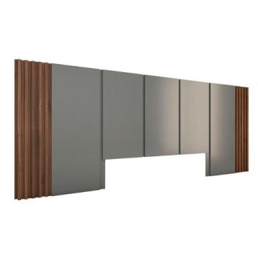 Imagem de Cabeceira Cama King Ripada 3,0m NCS 100% MDF Casa Lar - Casa Lar Dormi