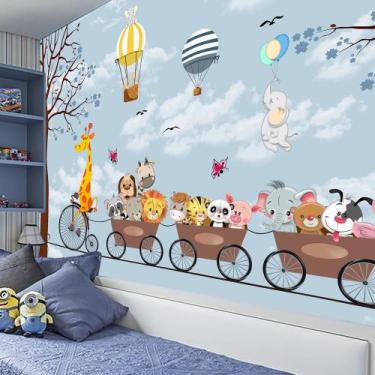 Imagem de Papel de Parede Foto Mural Safari Divertido Animaizinhos Autocolante 2