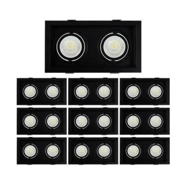 Imagem de 10 Spots de Embutir Recuado Nordecor Flea Duo para 2 Lâmpadas Mr16 Gu1