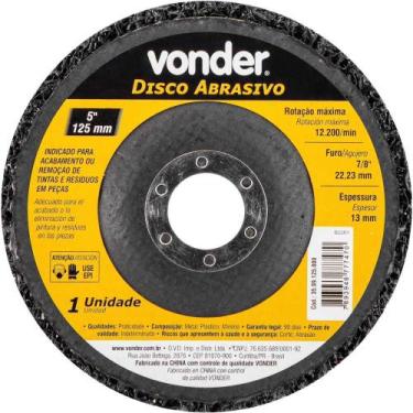 Imagem de Disco Abrasivo 5" Furo de 7/8" VONDER
