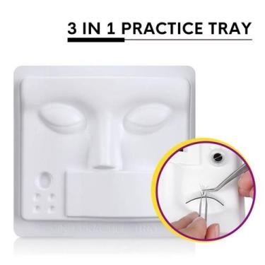 Imagem de Cabeça Rosto De Treino 3D Para Cilios 3 Em 1 Pvc Reutilizável - Lux Ha
