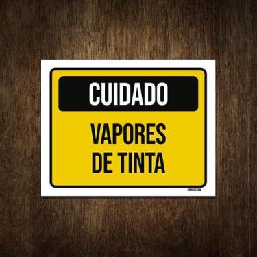 Imagem de Placa De Sinalização - Cuidado Vapores De Tinta 27X35 - Sinalizo