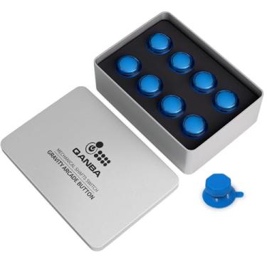 Imagem de qanba Gravity KT Arcade buttons Mechanical 30mm Snap-in Mechanical Pushbutton (Boxed (Clear blue 30mm)