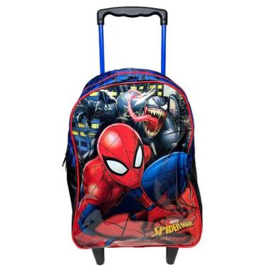 Imagem de Mochila Escolar Infantil G Rodinhas Herói Spider Man Homem Aranha - Ma