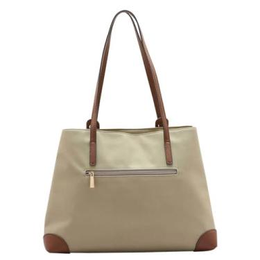 Imagem de Chenson, Bolsa Feminina Chenson Microfibra Ombro Tipo Sacola Original Cor:Bege