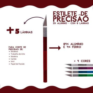 Imagem de Estilete De Precisão Corte Bisturi-c/6 Lâminas - M01 -nybc
