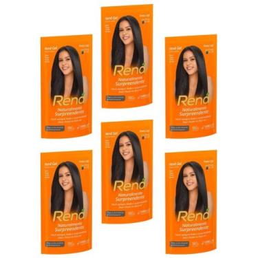 Imagem de Hene em Gel Rená Preto Café (Preto Escuro) 02x180gr Alisa, tinge e Da 