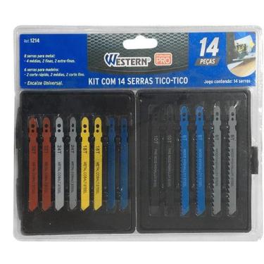 Imagem de Lâmina Serrinha Para Serra Tico Tico Madeira Metal 14 Peças - Western