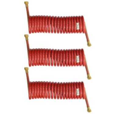 Imagem de 3 Mangueira Espiral Carreta Para Freio A Ar Caminhão Vermelha 5,5mts -