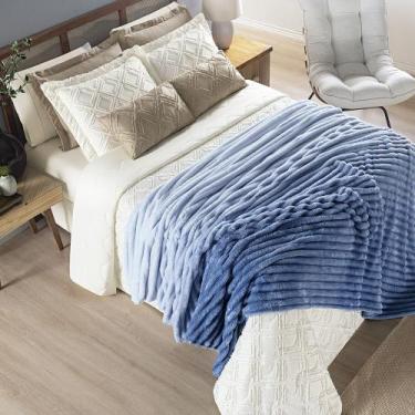 Imagem de Cobertor Manta Flannel Cama Casal Queen King Canelada Fluffy - Bia Enx