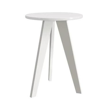 Imagem de Mesa de Canto Prince com Pés Branco - Reller Móveis, Branco Fosco