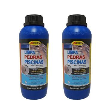 Imagem de Kit 2 limpador pedras piscina azulejo marmore granito allchem 1l