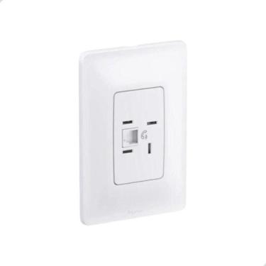 Imagem de Conjunto Tomada Telebras + RJ11 4x2 + Placa - Pial Legrand