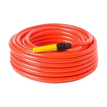 Imagem de Mangueira de Jardim Siliconada 7/16 X 1/8 Engate + Esguicho 25m Laranj