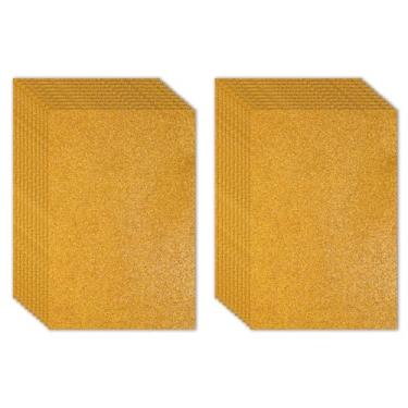 Imagem de PATIKIL Folha de espuma com glitter EVA brilhante dourado 28 x 20 cm de espessura 2 mm feltro de glitter EVA brilhante para projetos de artesanato DIY, 20 peças
