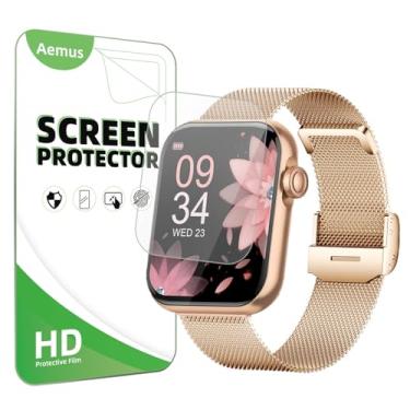 Imagem de Aemus Protetor de tela para relógio inteligente G39 de 4,7 cm (pacote com 6) película macia TPU transparente, compatível com AKUMAKA Fitness Tracker Watch Screen Film