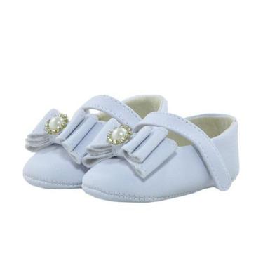 Imagem de Calçados Sapatinho de Bebê Bicho de Pé - Sapatilha Feminina c/ Laço Tr