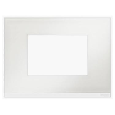 Imagem de Placa 4X2 3 Módulos Glass White Orion Class Schneider, Branco