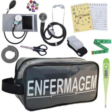 Imagem de Kit Academico Enfermagem Aparelho Pressao Estetoscopio Multi PAMED - P