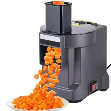 Imagem de 星姿 Cortador de alimentos elétrico 3 em 1 One-Shot, máquina de vegetais de aço inoxidável 100w, tamanho da alimentação: 80 * 60 mm, com moldes para fatiar e triturar, partida com um botão, com