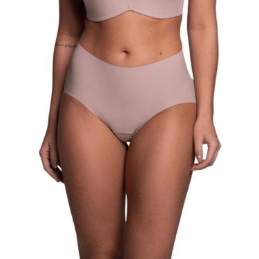 Imagem de Calcinha Feminina Caleçon Microfibra Sem Costura Liebe, GG, Chocolate