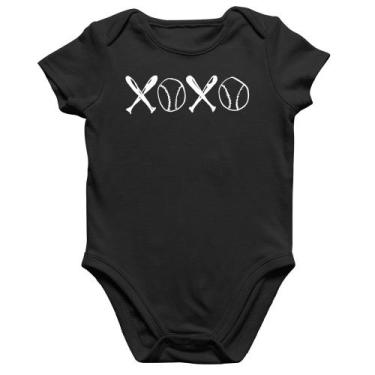 Imagem de Body Bebê Algodão Xoxo Baseball - Foca na Moda, Preto, G