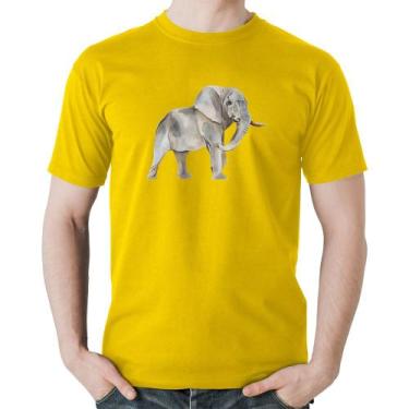Imagem de Camiseta Algodão Elefante - Foca na Moda, Amarelo, GGG