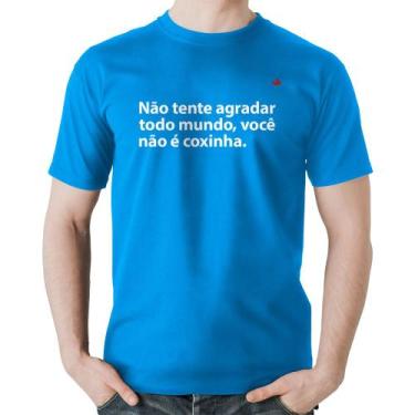 Imagem de Camiseta Algodão Você não é coxinha - Foca na Moda, Azul, M