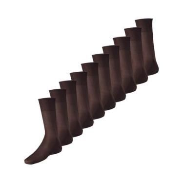 Imagem de Kit com 10 Meias Social Meianyl 6002-001 - LUPO, Marrom