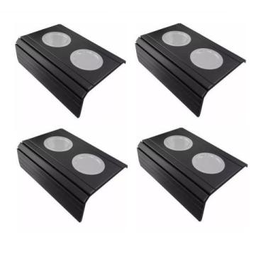 Imagem de Kit 04un Esteiras Para Braço De Sofá Com Porta Copos Alumínio Preta - 