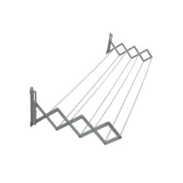 Imagem de Varal De Parede Sanfonado Jurerê Super Mahil Em Alumínio 80