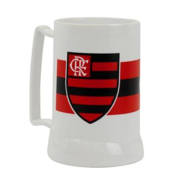 Imagem de Caneca Branca Gel Isolante Térmico 400ml Flamengo - mileno