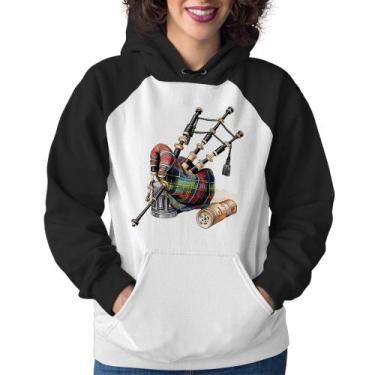 Imagem de Moletom Feminino Gaita de Foles - Foca na Moda, Branco, Preto, GG